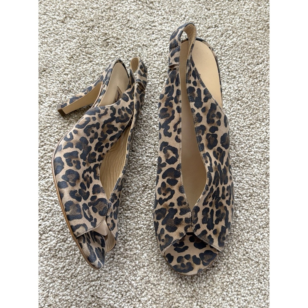 Paul‎ Green Animal Print Peep Toe Sling Back Heels U.K. 6 1/2 U.S. 9